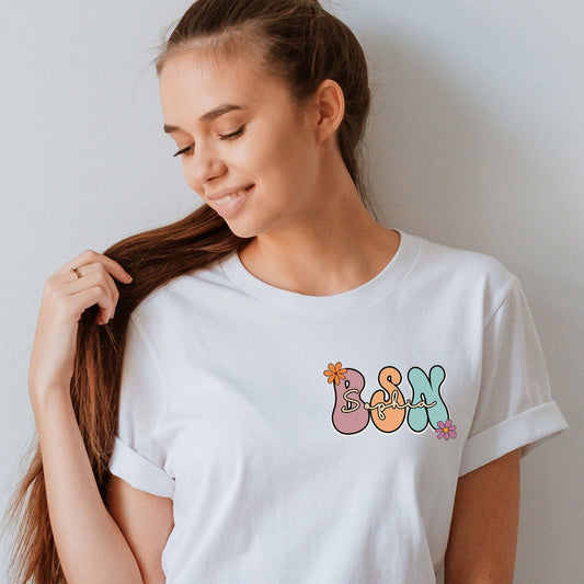 Custom Name BSN Nurse Shirt Personalized Bachelor of Science In Nursing Grad Gifts Tees Pocket Shirt Nursing Tee Student School Graduation