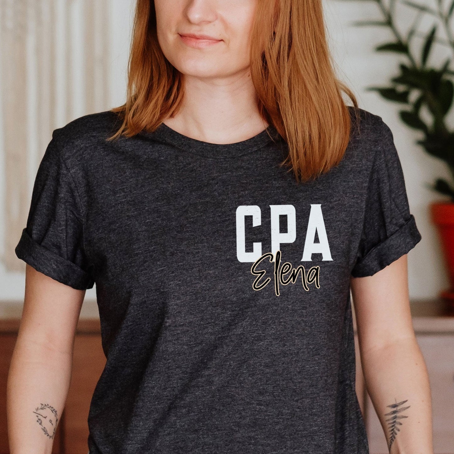 Custom Name CPA Shirt Personalized Certified Public Accountant Grad Gift Pocket Design Tee Accounting Degree Student Tee School Sweater Name