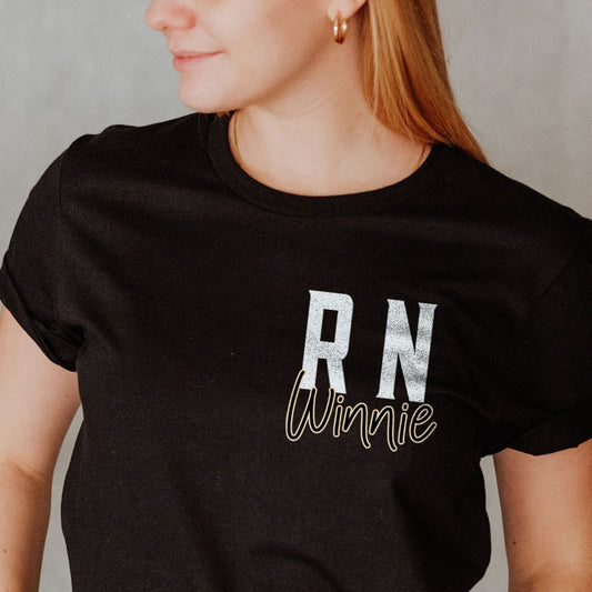 Custom Name RN Nurse Shirt Personalized Registered Nurse Grad Gift Pocket Design Tee ER Cna Icu Team Nursing Tee Student Graduation Sweater