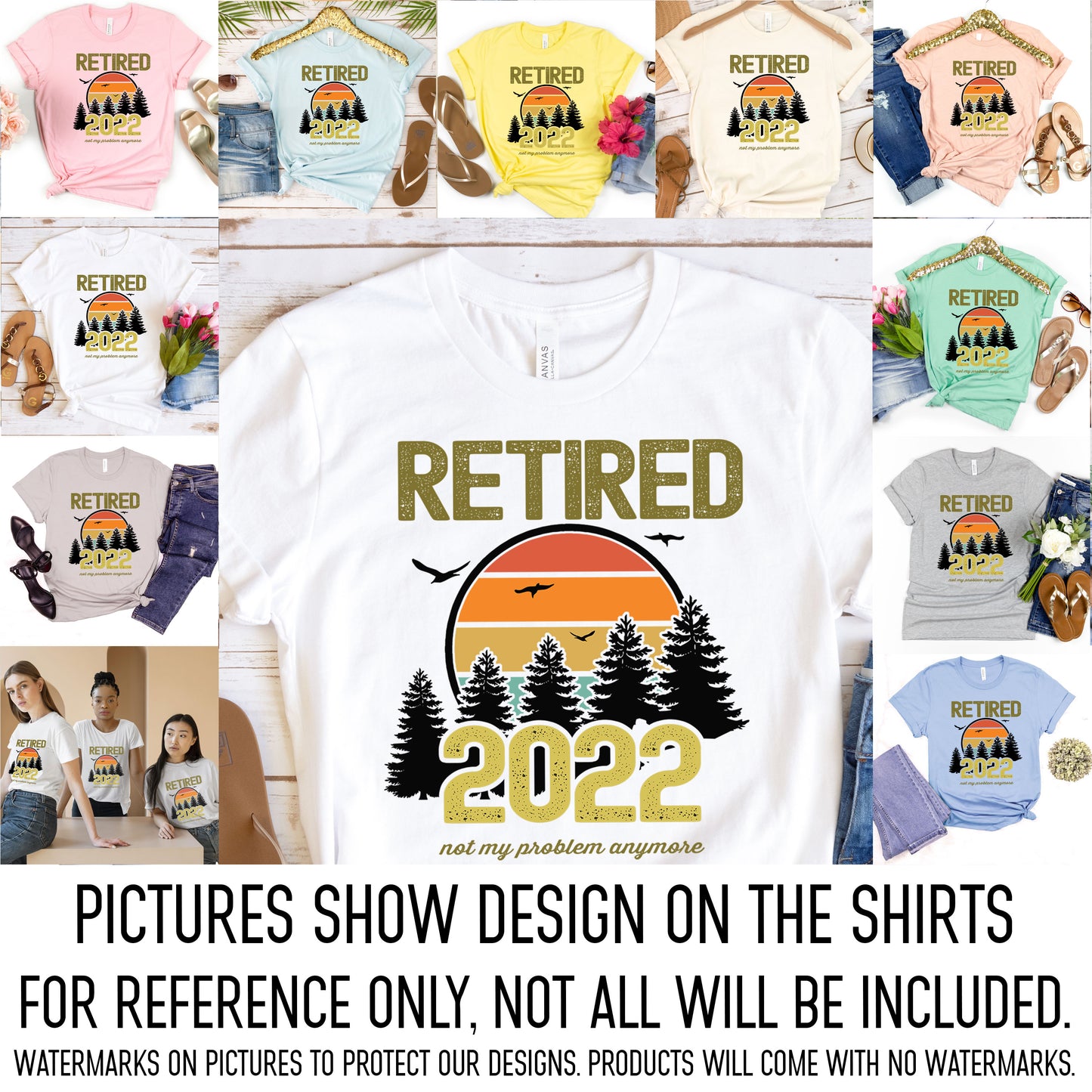 Retired 2022 Retro Sunset Not My Problem Anymore Vacation Shirt, Retired USA 2022 T-Shirt Retirement Party Gift, Funny Retiring Vacay Gift