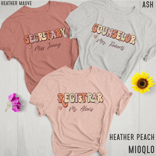 Custom Counselor Team Personalized Secretary Shirt