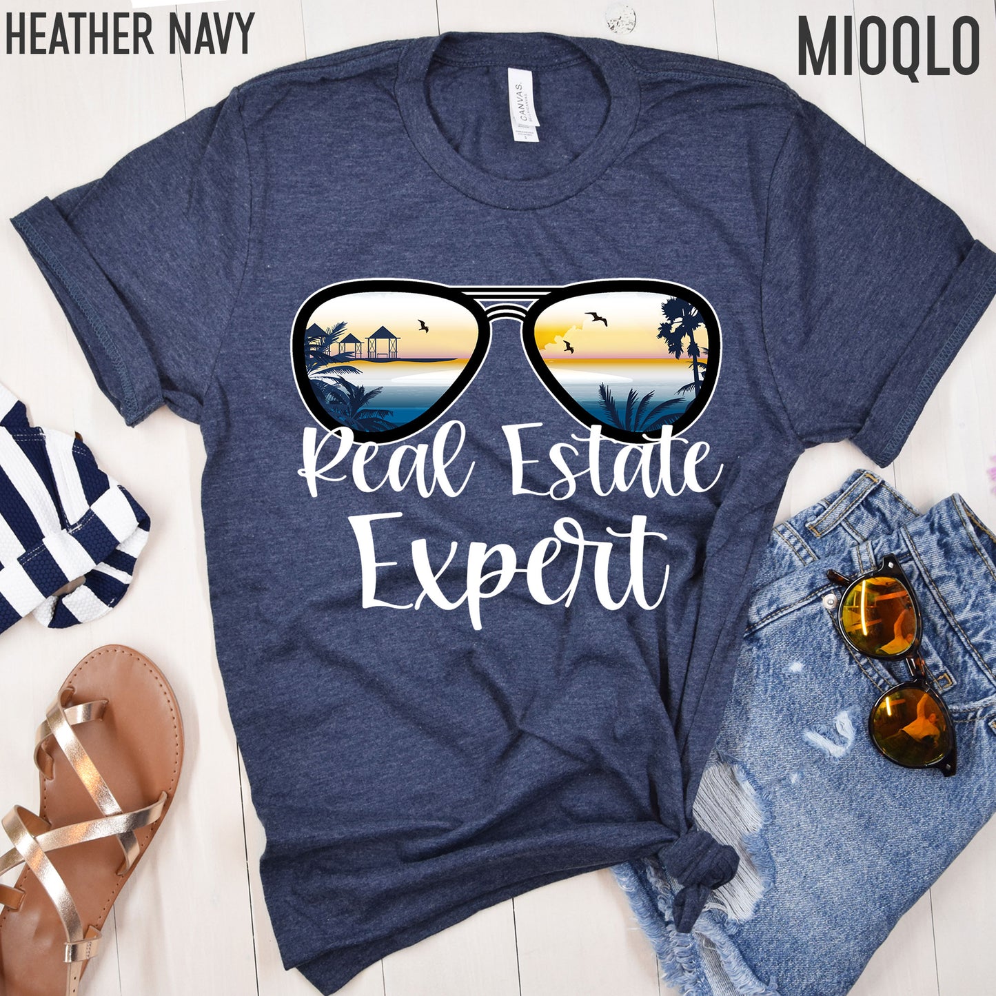 Real Estate Expert Sunset Sunglasses Shirt, Mortgage Lender Shirt, Vacation Holiday Thank You Real Estate Loan Officer Realtor Gift Bday Tee