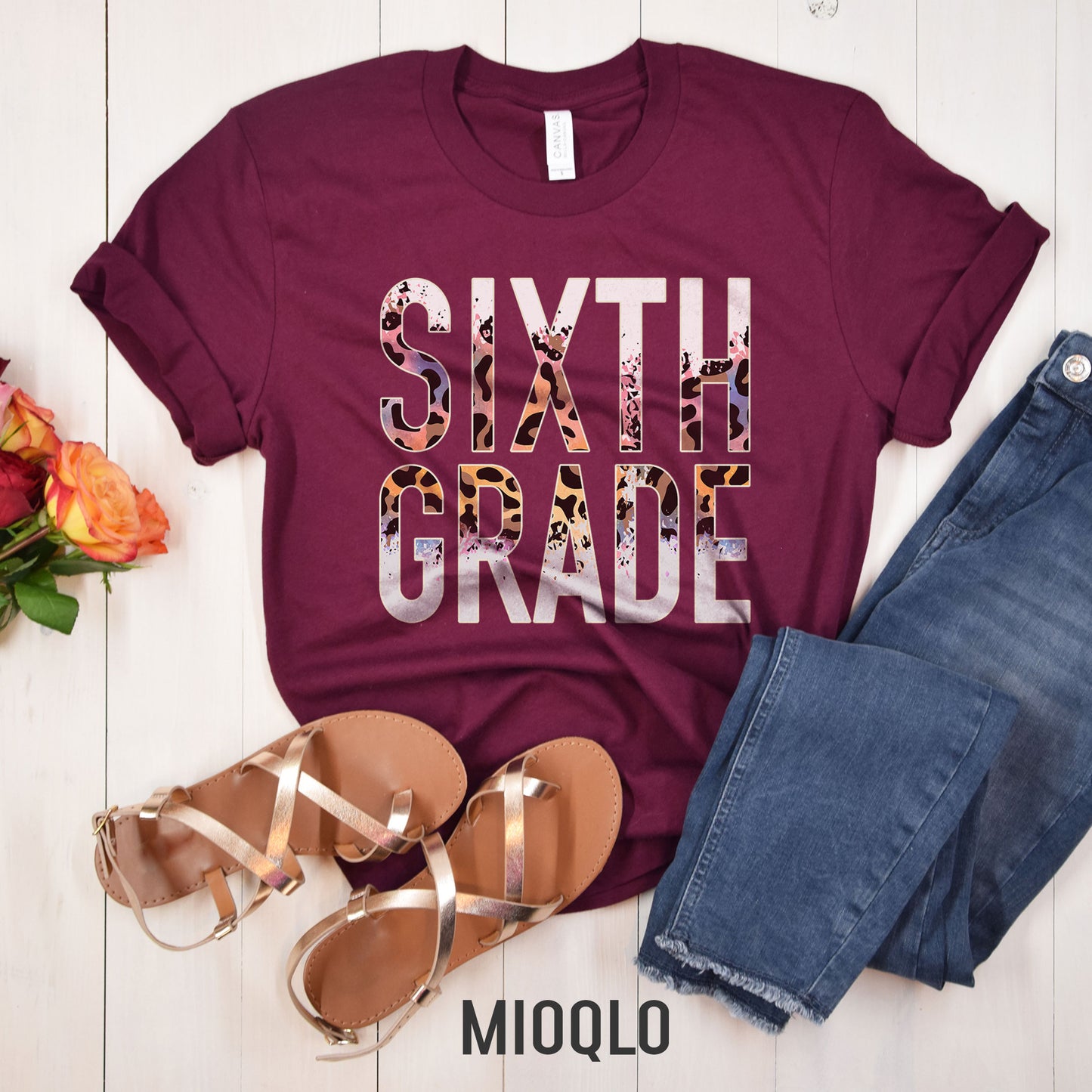 Sixth Grade Teacher Shirt, Leopard Teacher T-Shirt