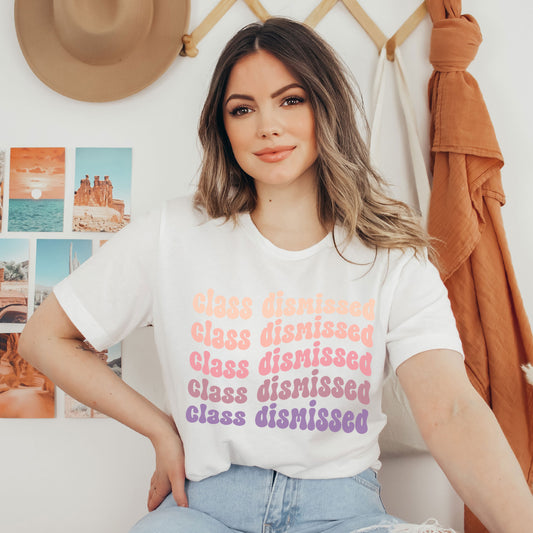 Class Dismissed Shirt, Wavy Last Day Of School Teacher T-Shirt