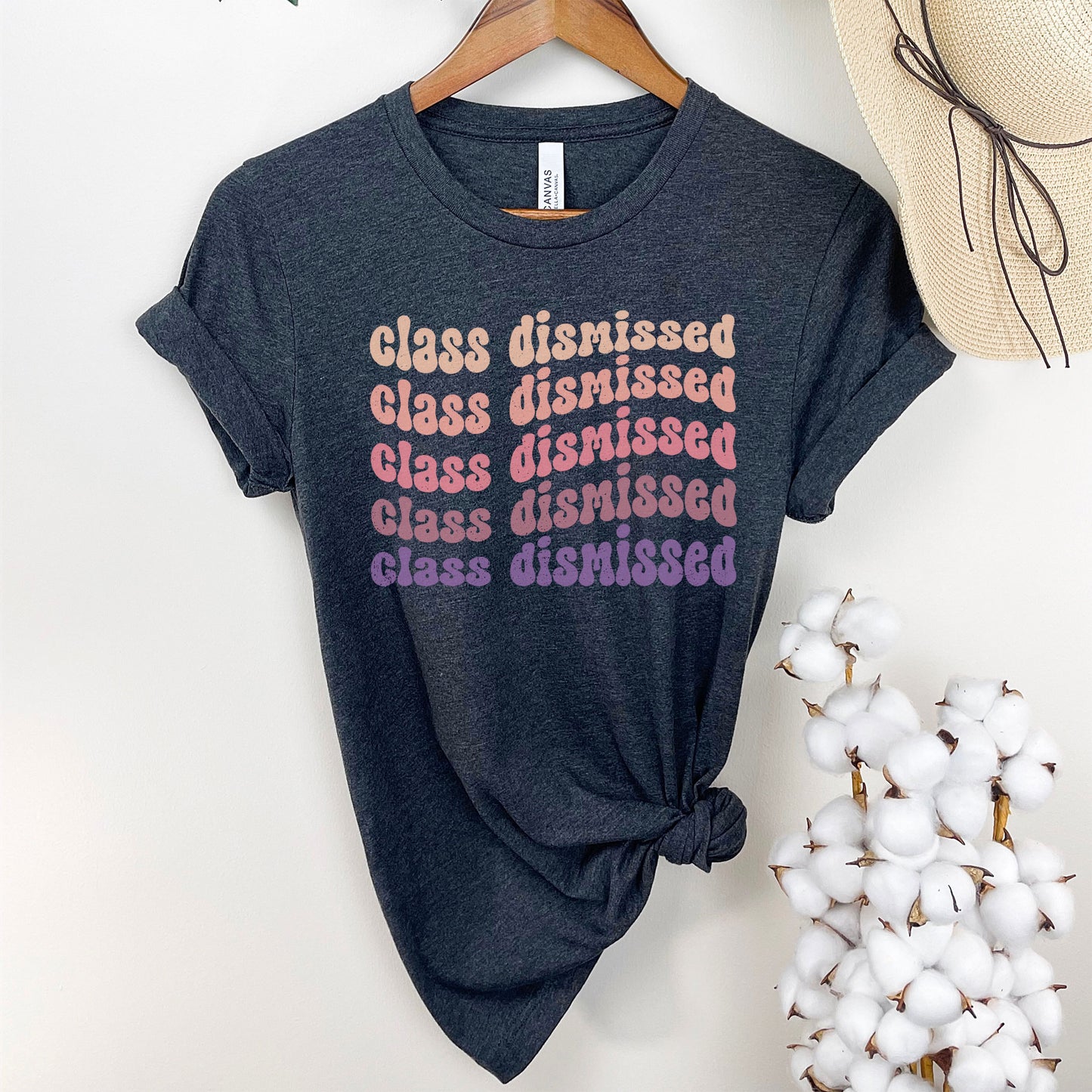 Class Dismissed Shirt, Wavy Last Day Of School Teacher T-Shirt