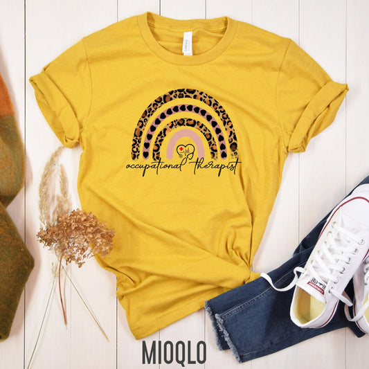 Occupational Therapist Shirt, Therapist shirts, Counselor shirt, Boho Rainbow, Occupational Therapy Tee, Occupational Therapy Assistant, OT