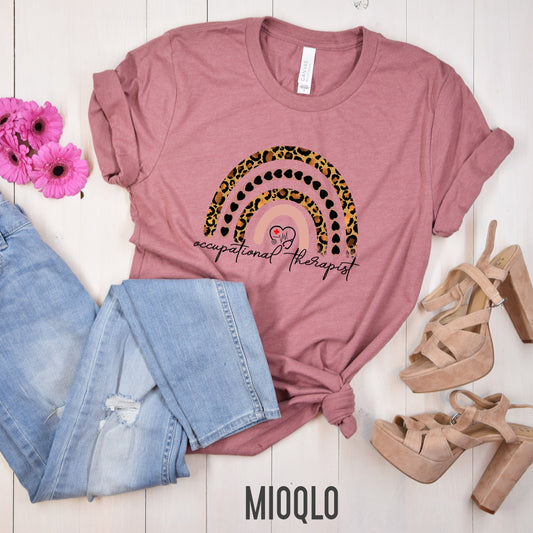 Occupational Therapist Shirt, Therapist shirts, Counselor shirt, Boho Rainbow, Occupational Therapy Tee, Occupational Therapy Assistant, OT