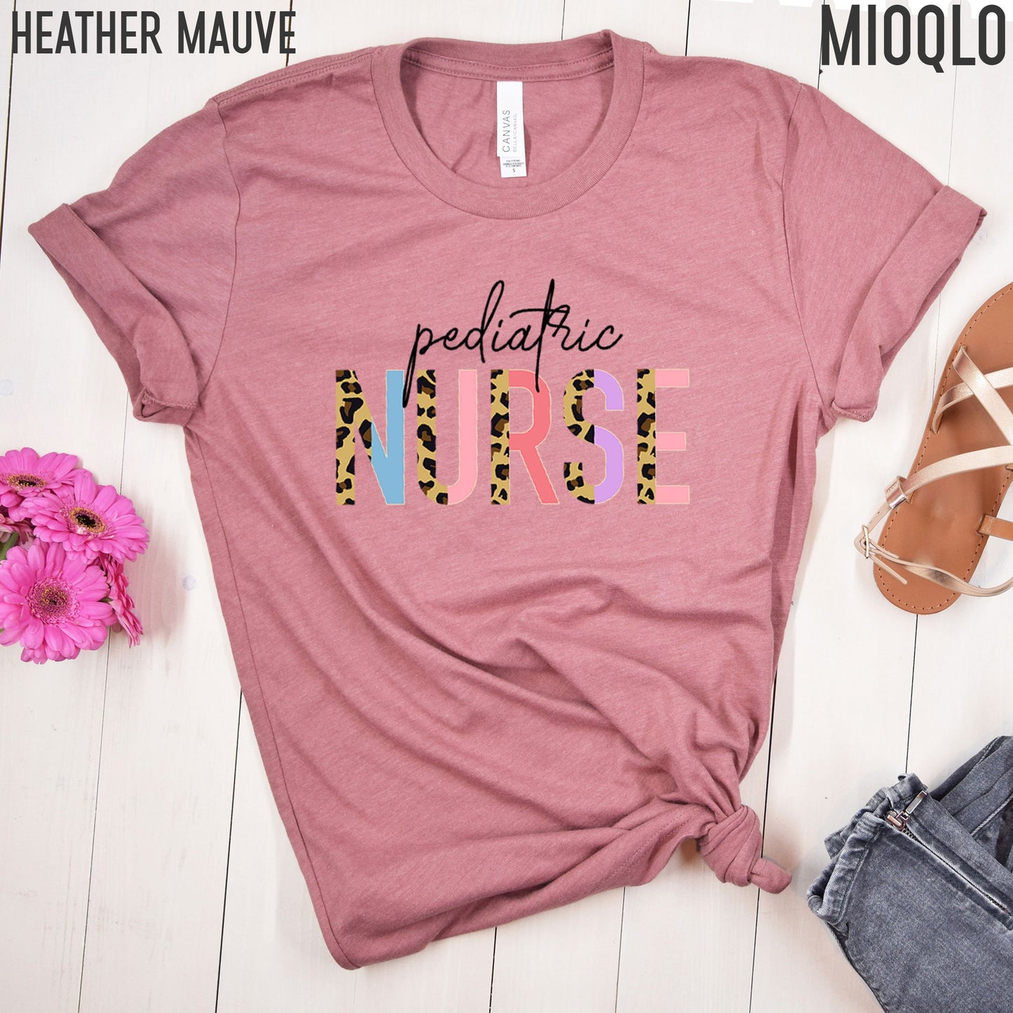 Pediatric Nurse Shirts, Pediatric Nursing School, Children Nurse Tee, Pediatric Nurse Half Leopard Shirt, Pediatric Nurse Gift, Graduation