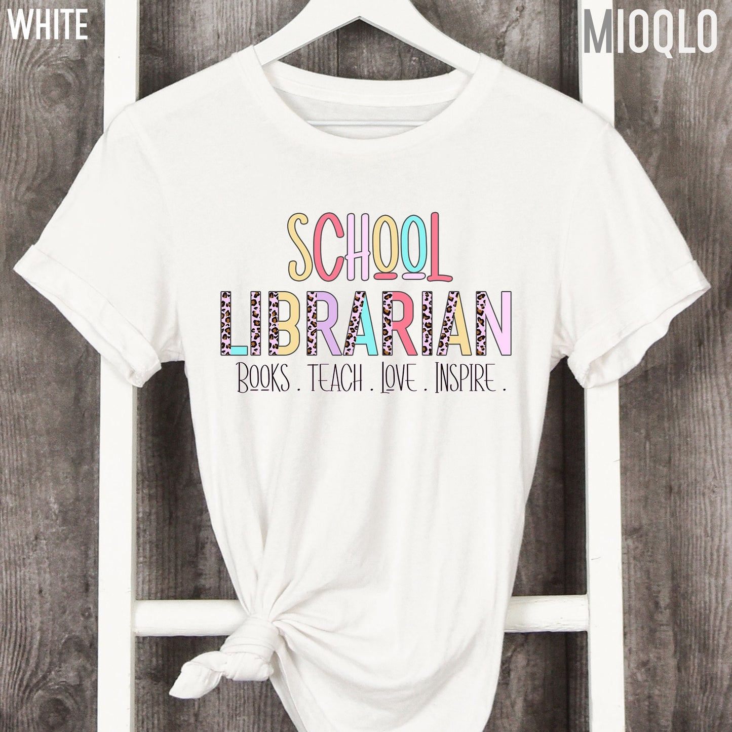 School Librarian Shirt, Half Leopard Librarian Shirt, Gift for School Library, Librarian Gift, New Librarian Shirt, Gift For Librarian Mom