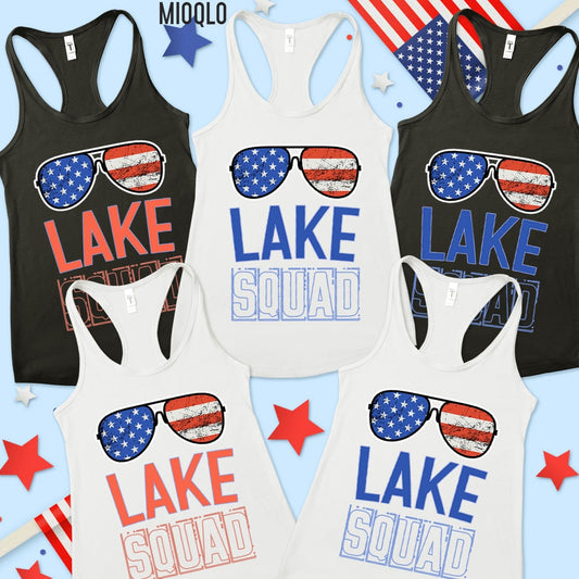Lake Squad Tank Top, Lake Squad Shirt, Womens 4th Of July, Ladies American Tank, 4th July Tank Top, July 4th Shirt, Lake Vibes, Lake Tribe