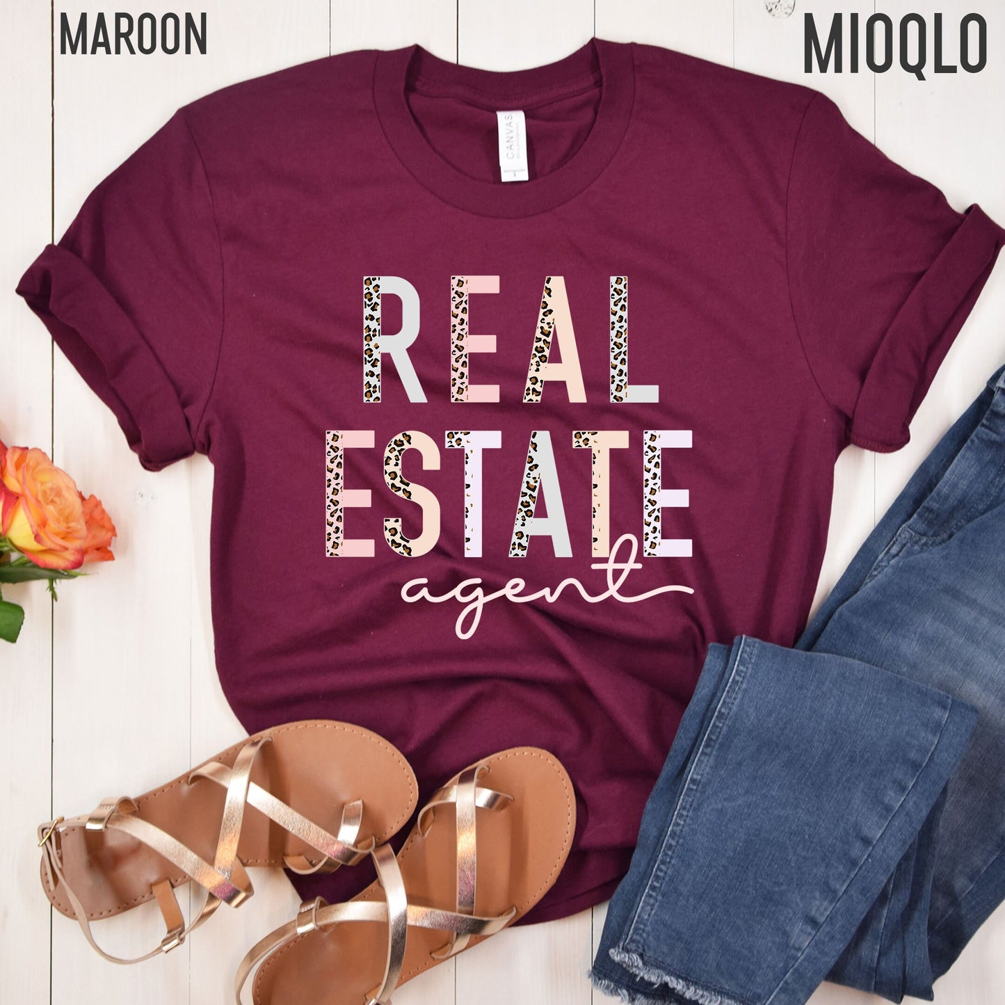 Real Estate Shirt, Half Leopard Pink Shirt, Real Estate Shirts, Real Estate Agent, Real Estate Gift, Real Estate Apparel, Licensed To Sell