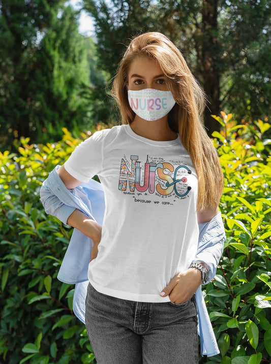 Nurse Because We Care Shirt, RN Nurse Tee, CNA Undergraduate, Pediatric Nurse Graduation Shirt, Future Nurse Tee, Cute Nurse Life Gift