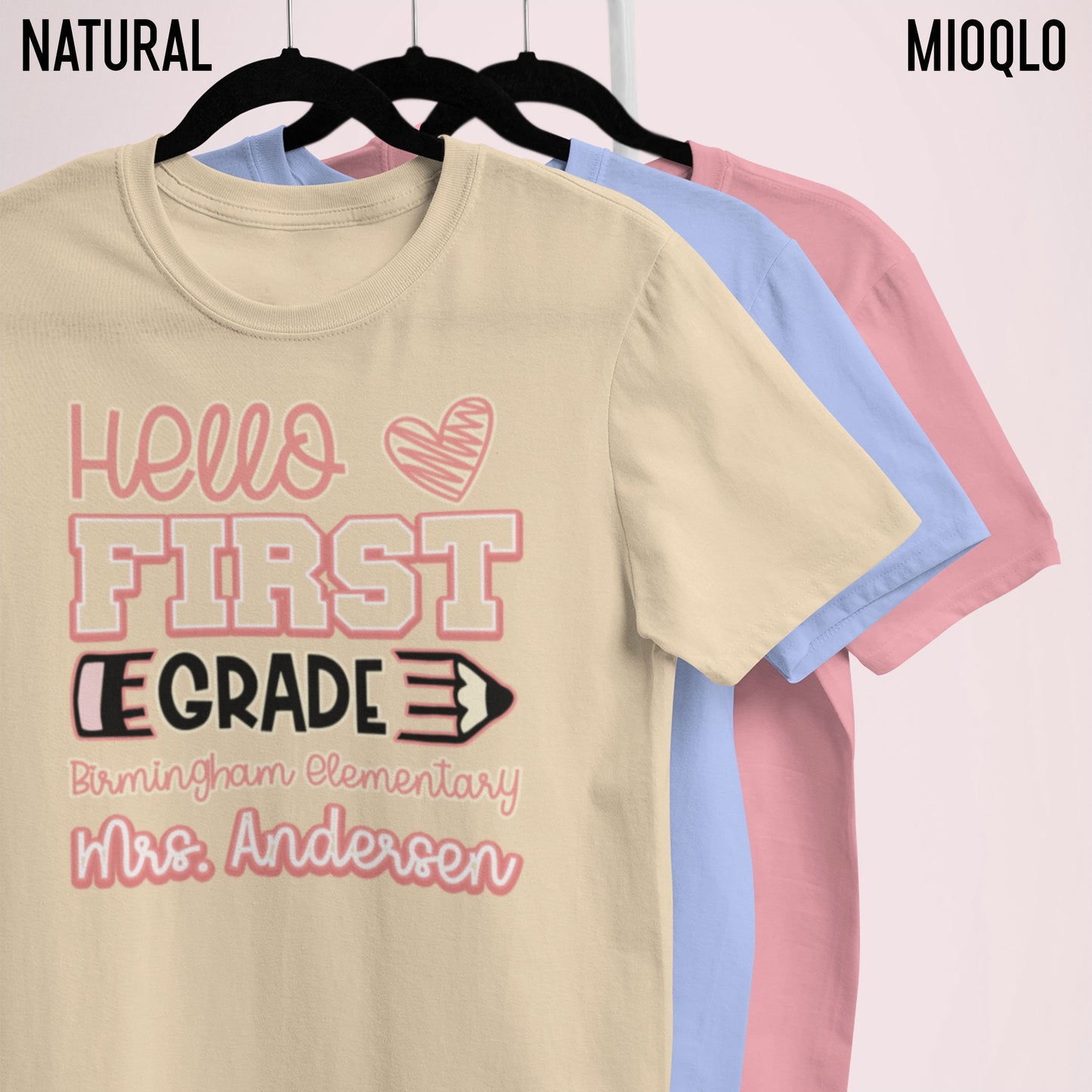 Custom 4th Grade Level Teachers Name Shirt, Custom Fourth Grade School Name Tee, Teacher Gift, Personalized Hello Fourth Grade Announcement