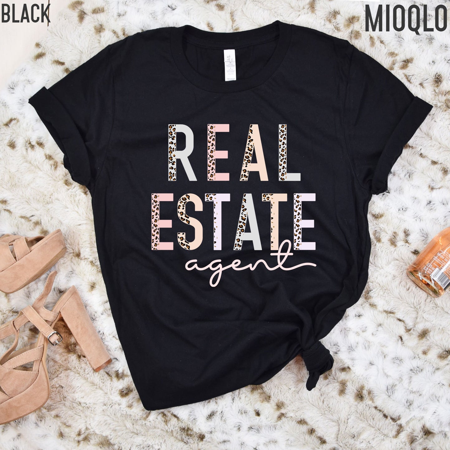 Real Estate Shirt, Half Leopard Pink Shirt, Real Estate Shirts, Real Estate Agent, Real Estate Gift, Real Estate Apparel, Licensed To Sell