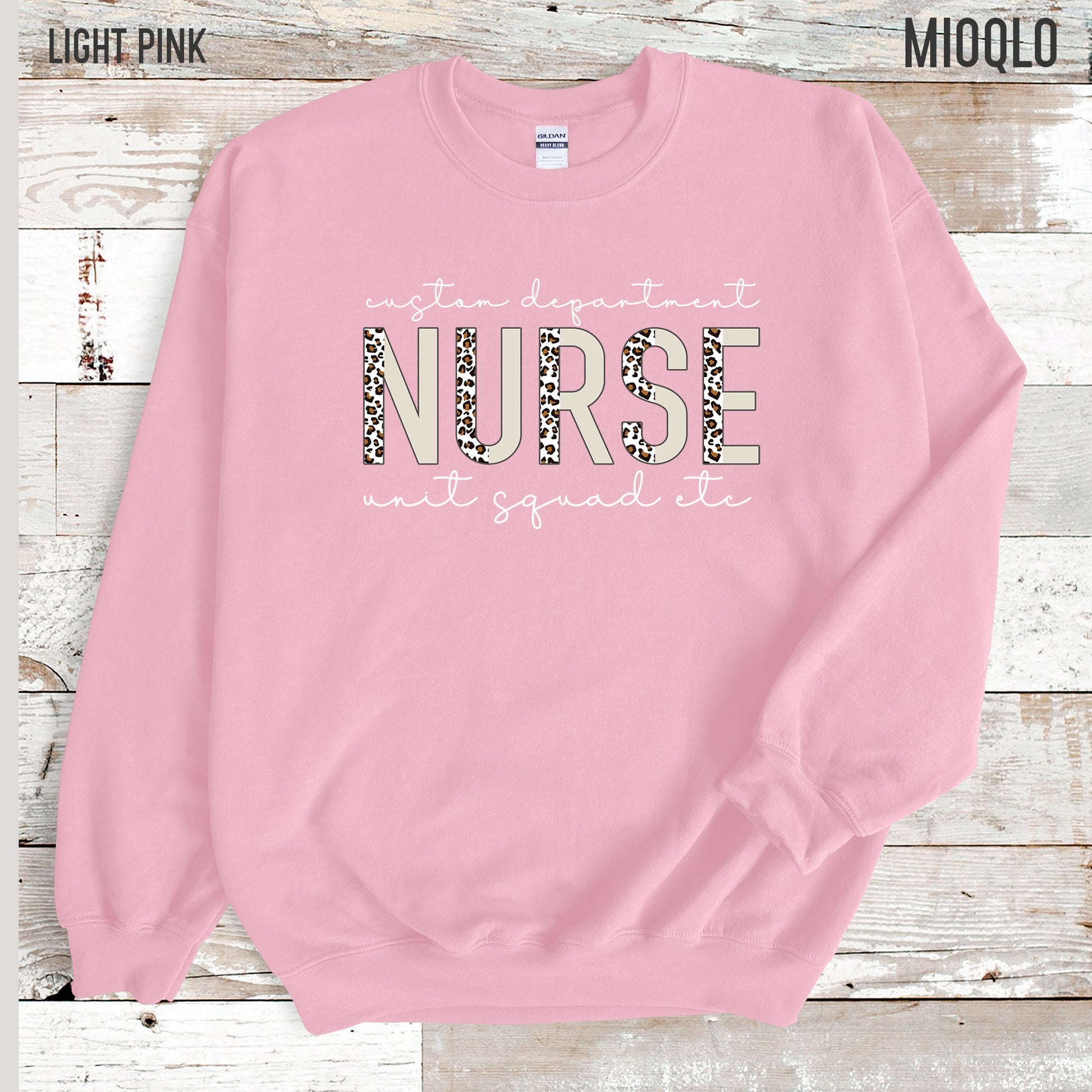 Custom Nurse Department Sweatshirt, Personalized Nursing School Hoodies, Nurse Life, OR, ER Nurse Half Leopard Gift, Unit, Squad, Team, Crew