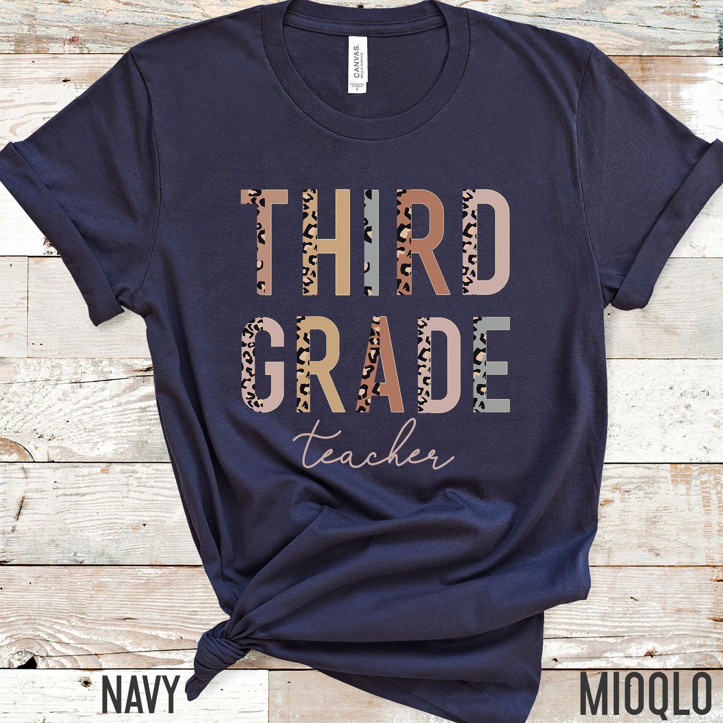 3rd Grade Level Teacher Shirt, Hello Third Grade, Half Leopard, First Day of School Tee, Squad Tribe Crew, Gift For Teacher, Back to School