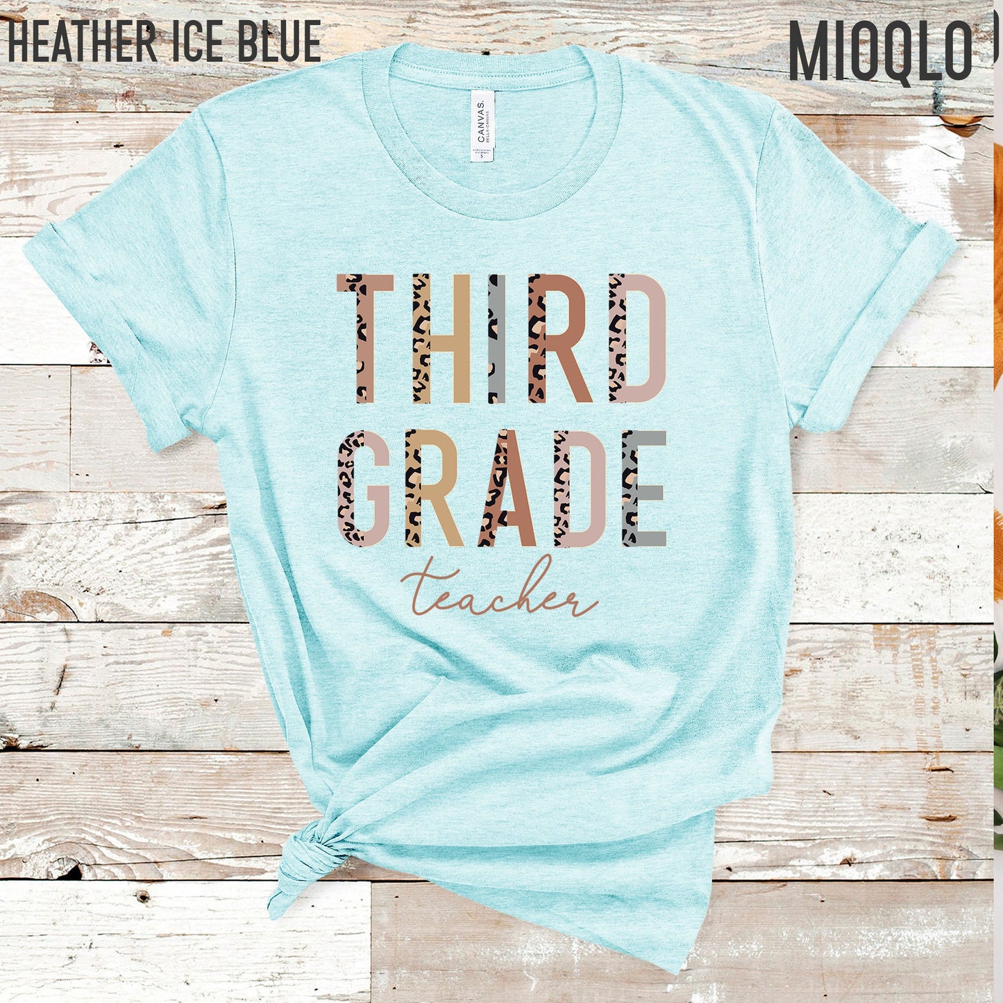 3rd Grade Level Teacher Shirt, Hello Third Grade, Half Leopard, First Day of School Tee, Squad Tribe Crew, Gift For Teacher, Back to School