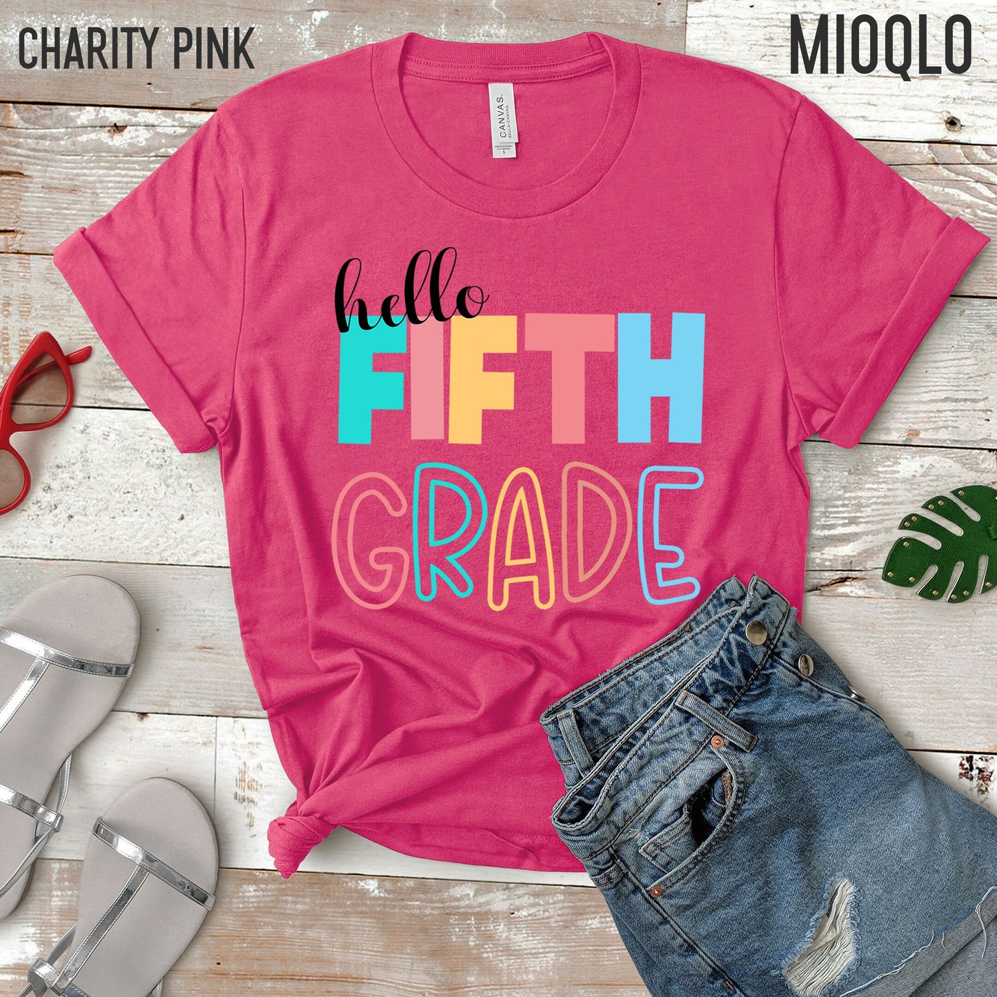 Hello Fifth Grade, 5th Grade Level Teacher Shirt, Elementary First Day of School Tee, Squad Tribe Crew, Teacher Team Spirit, Back to School