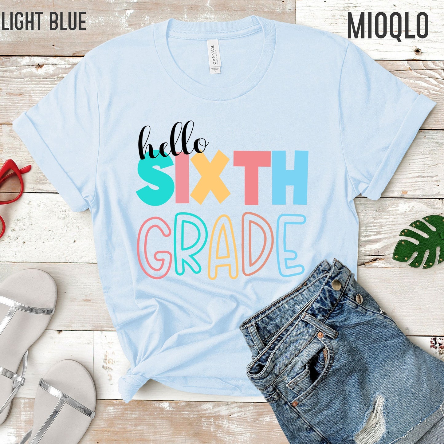 Hello Sixth Grade, 6th Grade Level Teacher Shirt, Elementary First Day of School Tee, Squad Tribe Crew, Teacher Team Spirit, Back to School