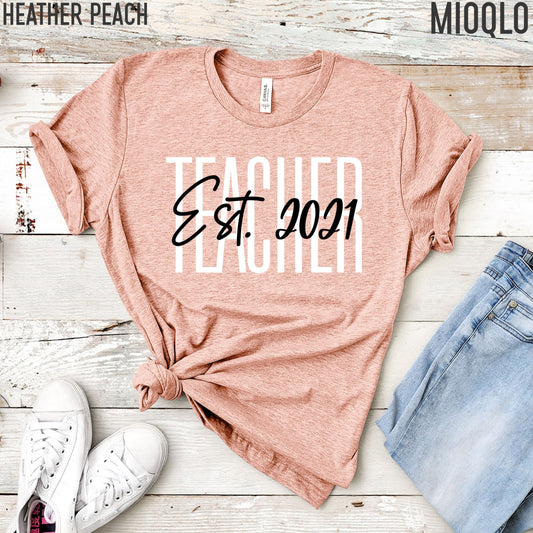 Teacher Announcement Shirt, New Teacher Shirt, Teacher Reveal, Cute Teacher Tee, 2021 Grade Level, Middle High Elementary Teach School Tee