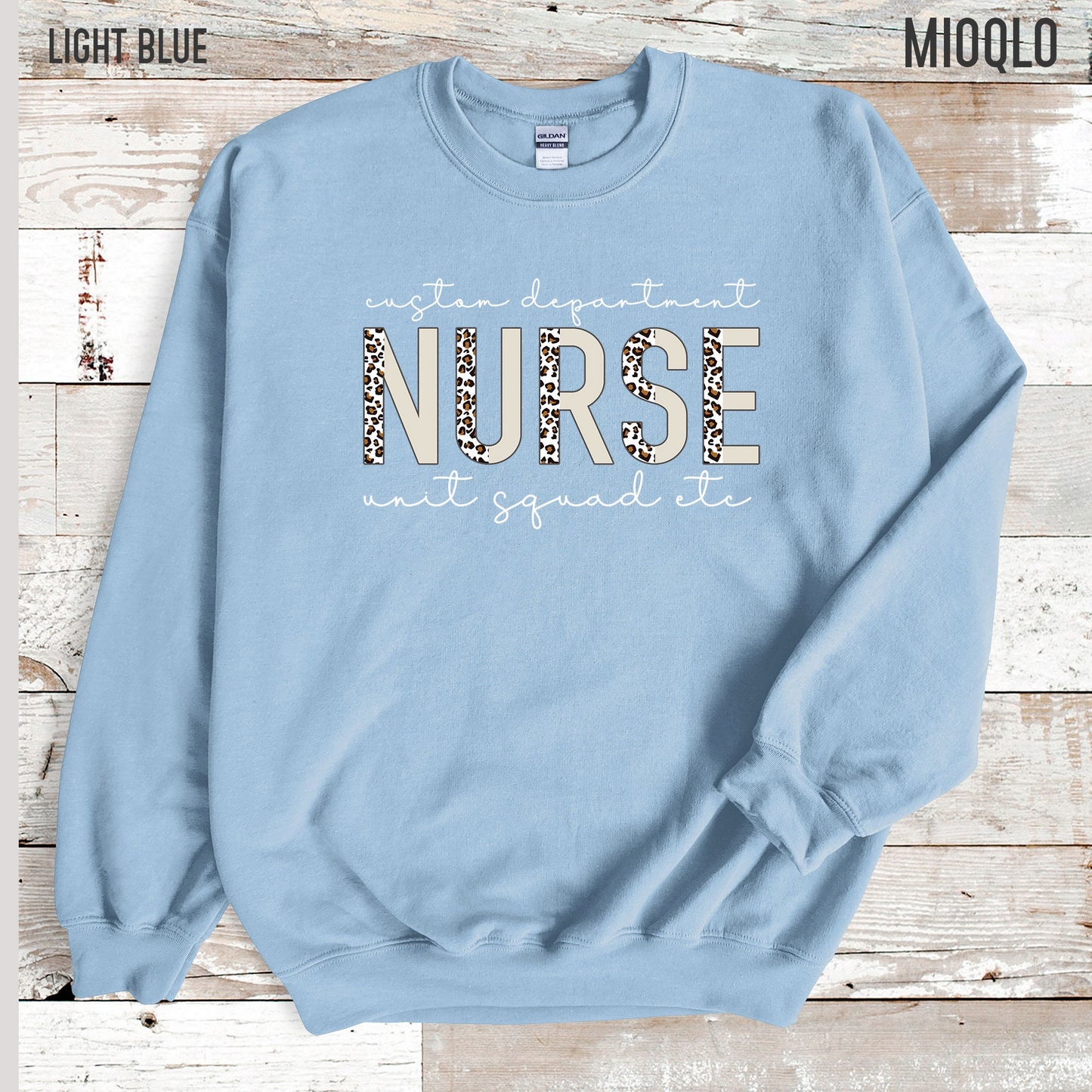 Custom Nurse Department Sweatshirt, Personalized Nursing School Hoodies, Nurse Life, OR, ER Nurse Half Leopard Gift, Unit, Squad, Team, Crew