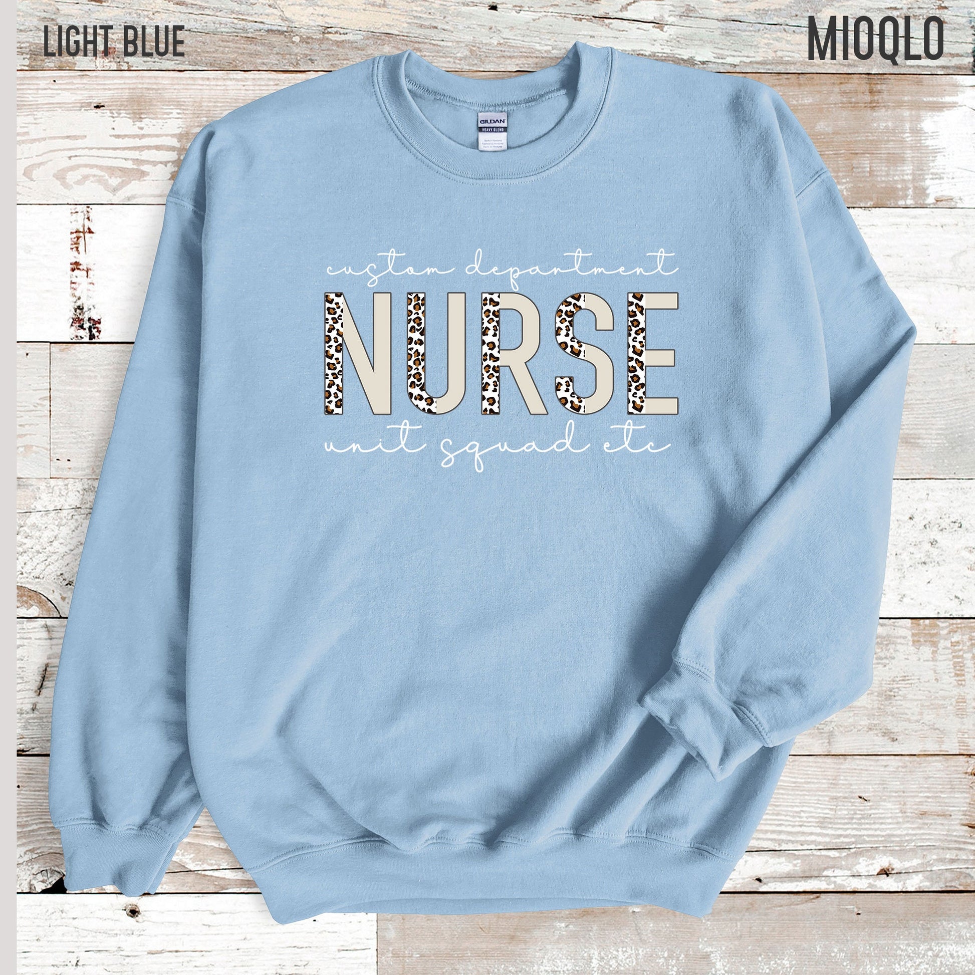 Custom Nurse Department Sweatshirt, Personalized Nursing School Hoodies, Nurse Life, OR, ER Nurse Half Leopard Gift, Unit, Squad, Team, Crew