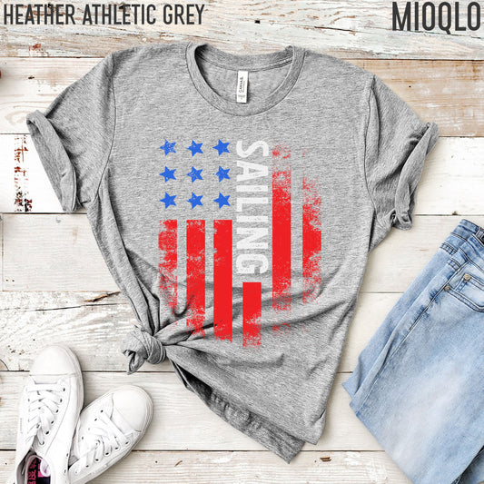 Sailing Team USA Shirt, America Shirt, American Flag 2021, Unisex Comfy Tee, Vintage USA, Retro USA, Sailor Sail Boat Ocean Beach Tank Top