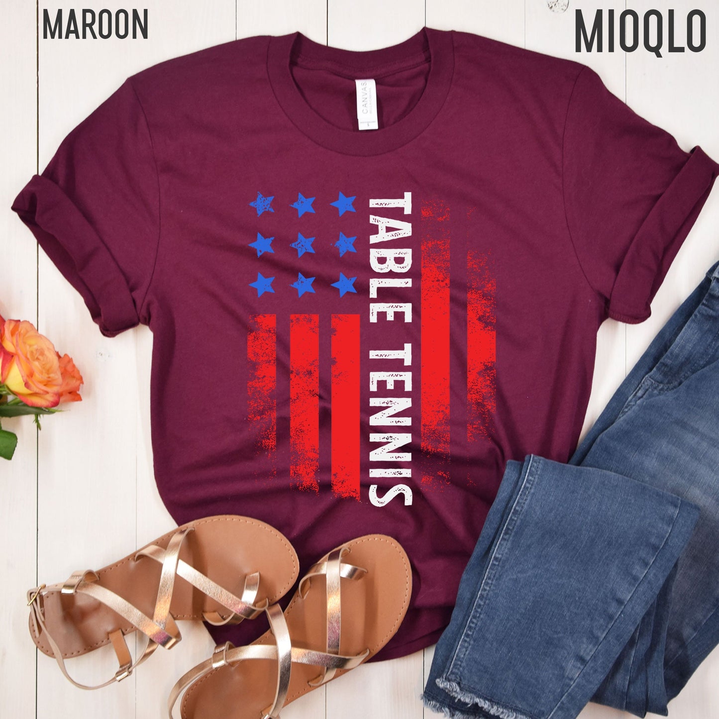 Table Tennis Team USA Shirt, Ping Pong Competition America Shirt, American Flag 2021, Unisex Tee, Vintage USA, Retro USA, Ping-Pong Tank Top