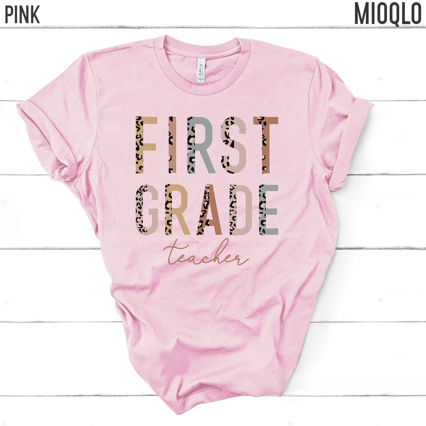 1st Grade Level Teacher Shirt, Half Leopard, First Day of School Tee, Squad Tribe Crew, Gift For Teacher, Hello First Grade, Back to School