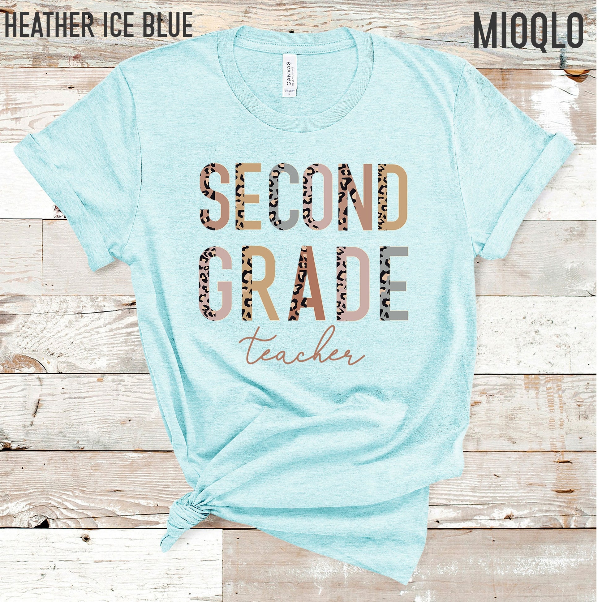 2nd Grade Level Teacher Shirt, Hello Second Grade, Half Leopard, First Day of School Tee, Squad Tribe Crew, Gift For Teacher, Back to School