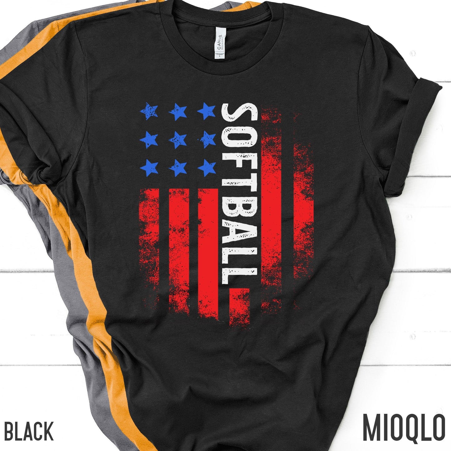 Softball Team USA Shirt, American Flag Tee, Retro Unisex Comfy Men Women, Fieldball Baseball Field Court Cap Summer Sport Comfort Tank Top