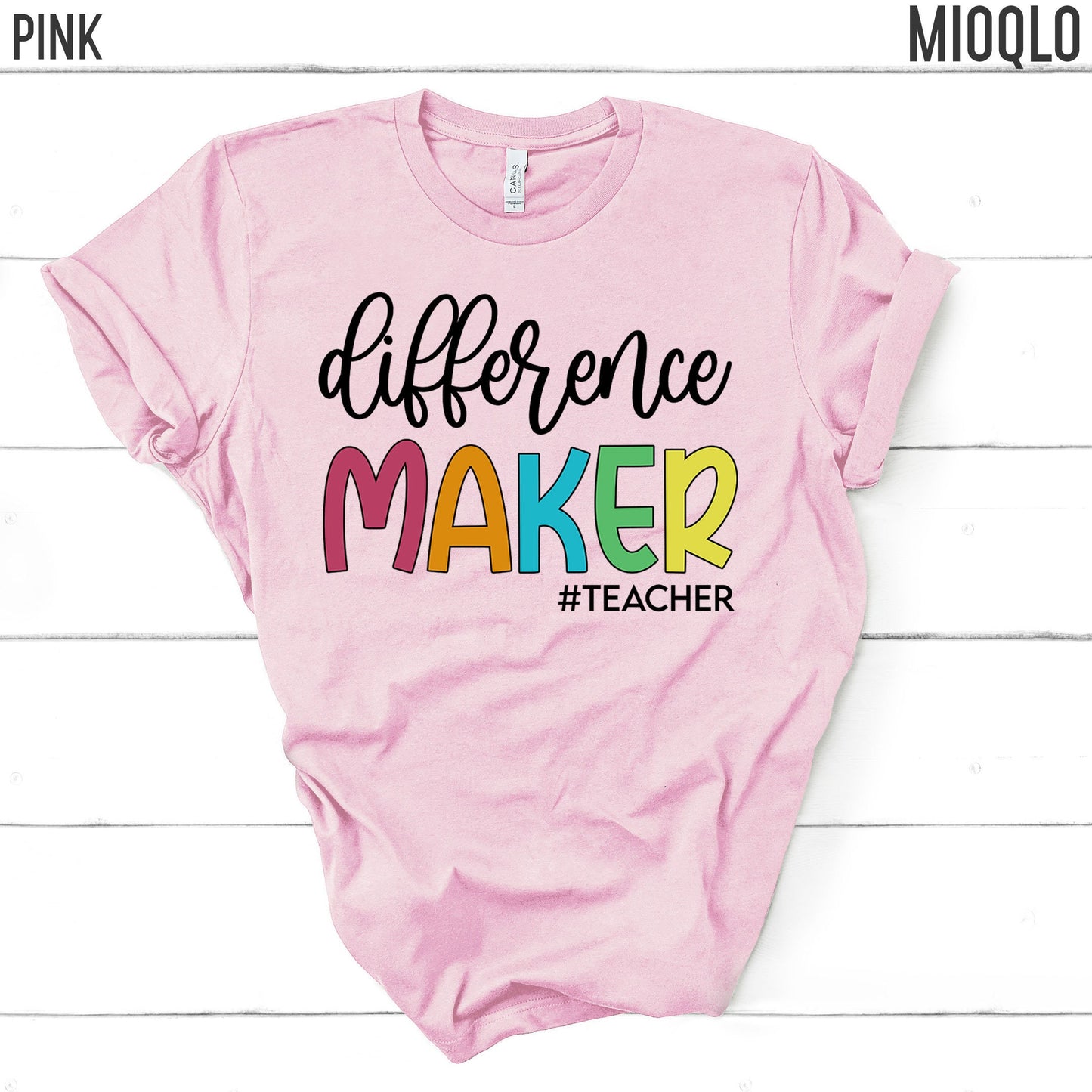 Difference Maker Shirt, Women's Comfy Rainbow Tee, Teacher Shirt, Teacher Life Gift Tshirt, Teacher Appreciation Tee, Cute Teacher Tank Top