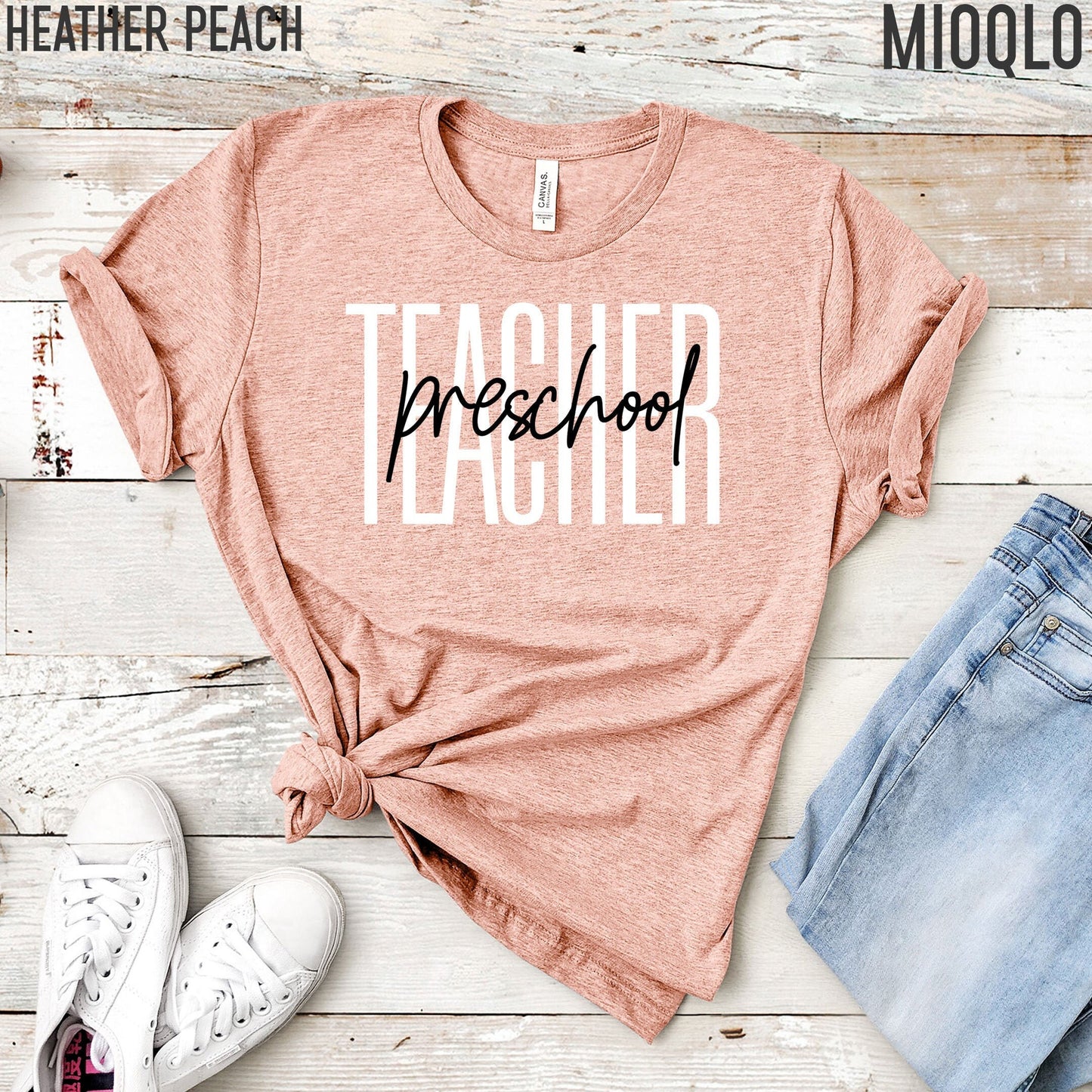 Preschool Teacher Shirt, Preschool Teacher Team, Cute Teacher Tee, 2021 Grade Level, ABC Children Kinder Elementary Teach School Spirit Tee