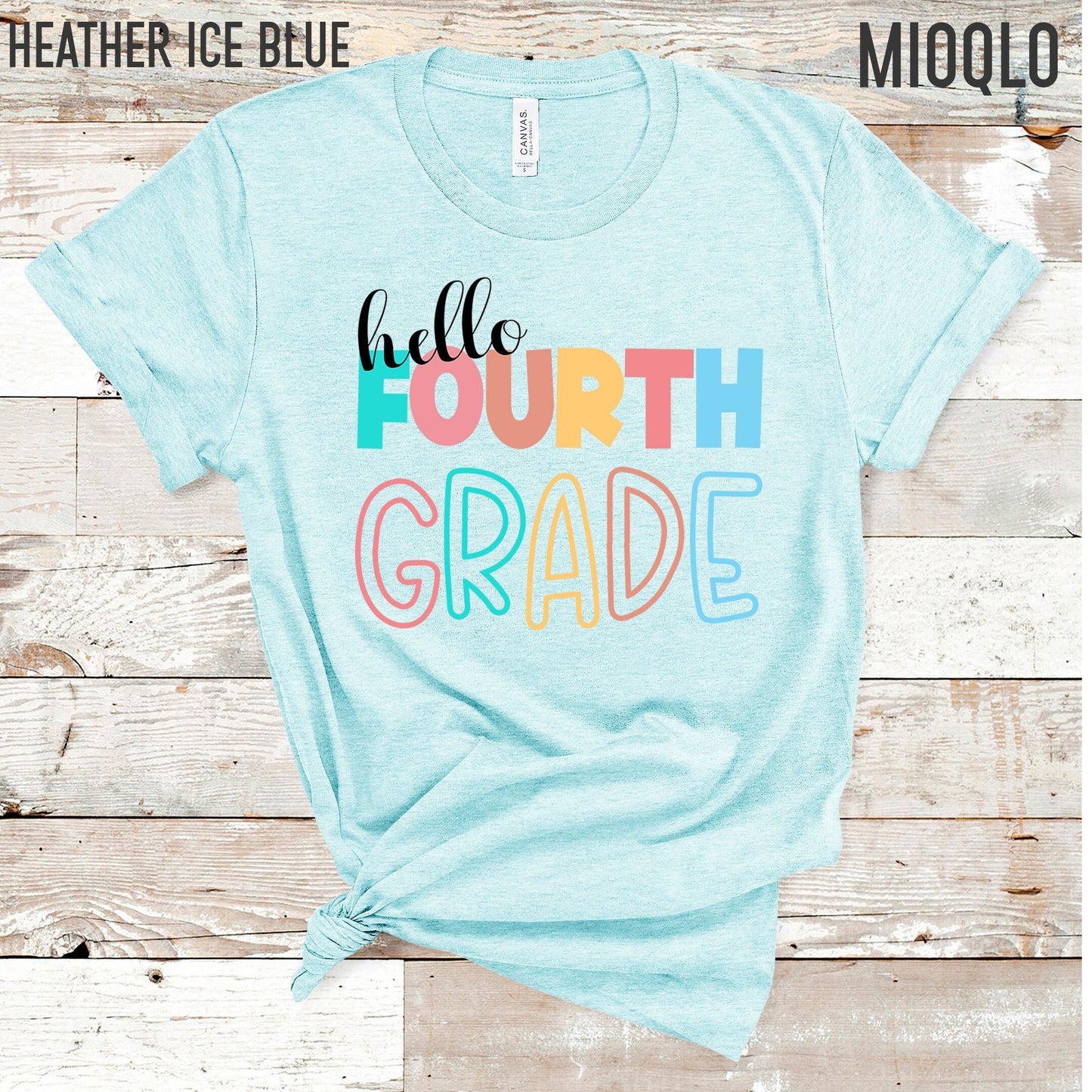Hello Fourth Grade, 4th Grade Level Teacher Shirt, Elementary First Day of School Tee, Squad Tribe Crew, Teacher Team Spirit, Back to School