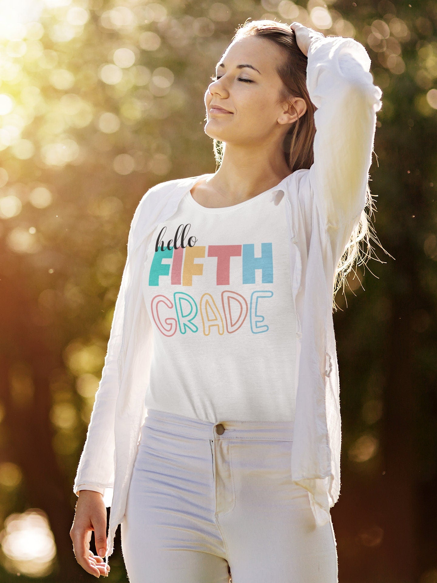 Hello Fifth Grade, 5th Grade Level Teacher Shirt, Elementary First Day of School Tee, Squad Tribe Crew, Teacher Team Spirit, Back to School