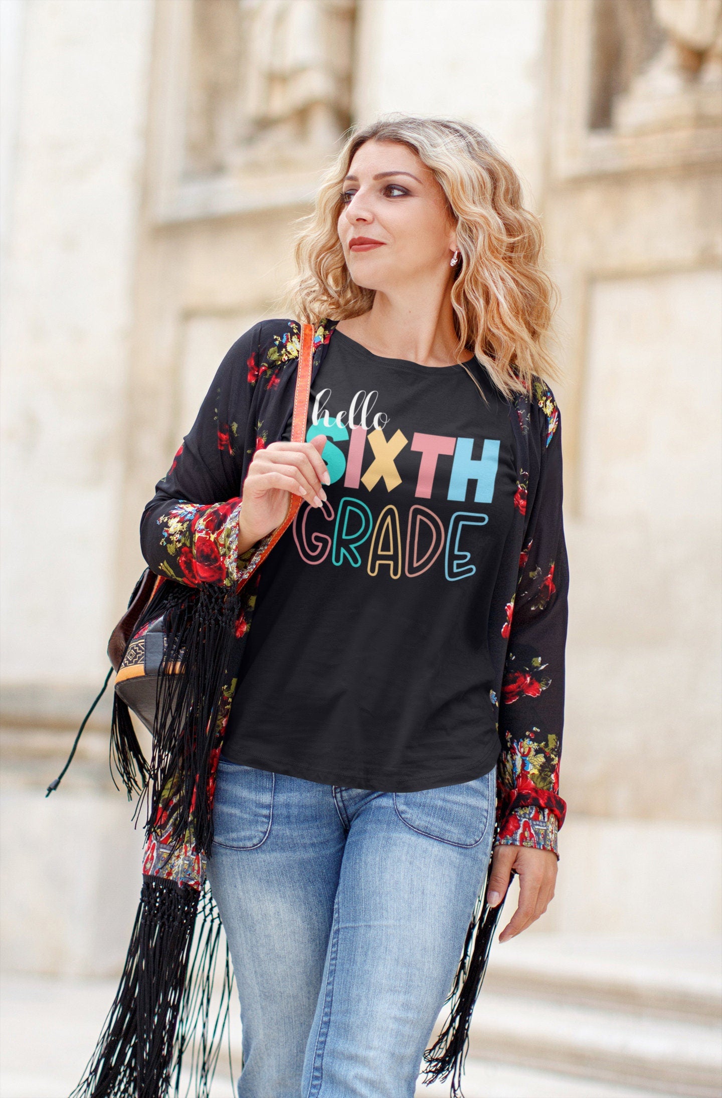 Hello Sixth Grade, 6th Grade Level Teacher Shirt, Elementary First Day of School Tee, Squad Tribe Crew, Teacher Team Spirit, Back to School