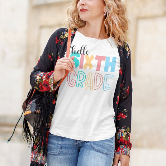 Hello Sixth Grade, 6th Grade Level Teacher Shirt, Elementary First Day of School Tee, Squad Tribe Crew, Teacher Team Spirit, Back to School