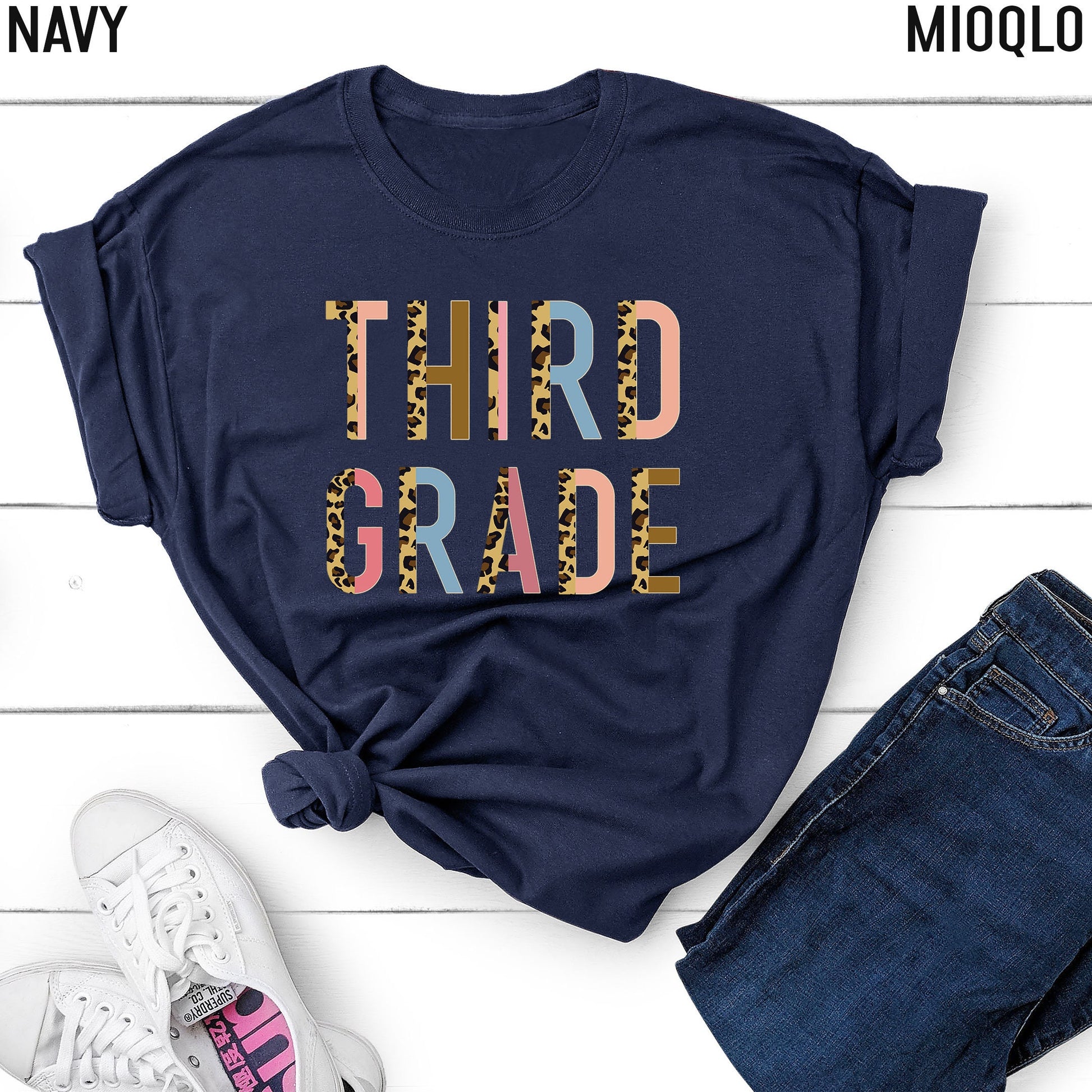 First Grade Outfit, Half Leopard Cute, Hello 1st Grade shirt, First Day Of School Shirt, Back To School Tee, 3rd, 4th, 2nd Grade School Tee