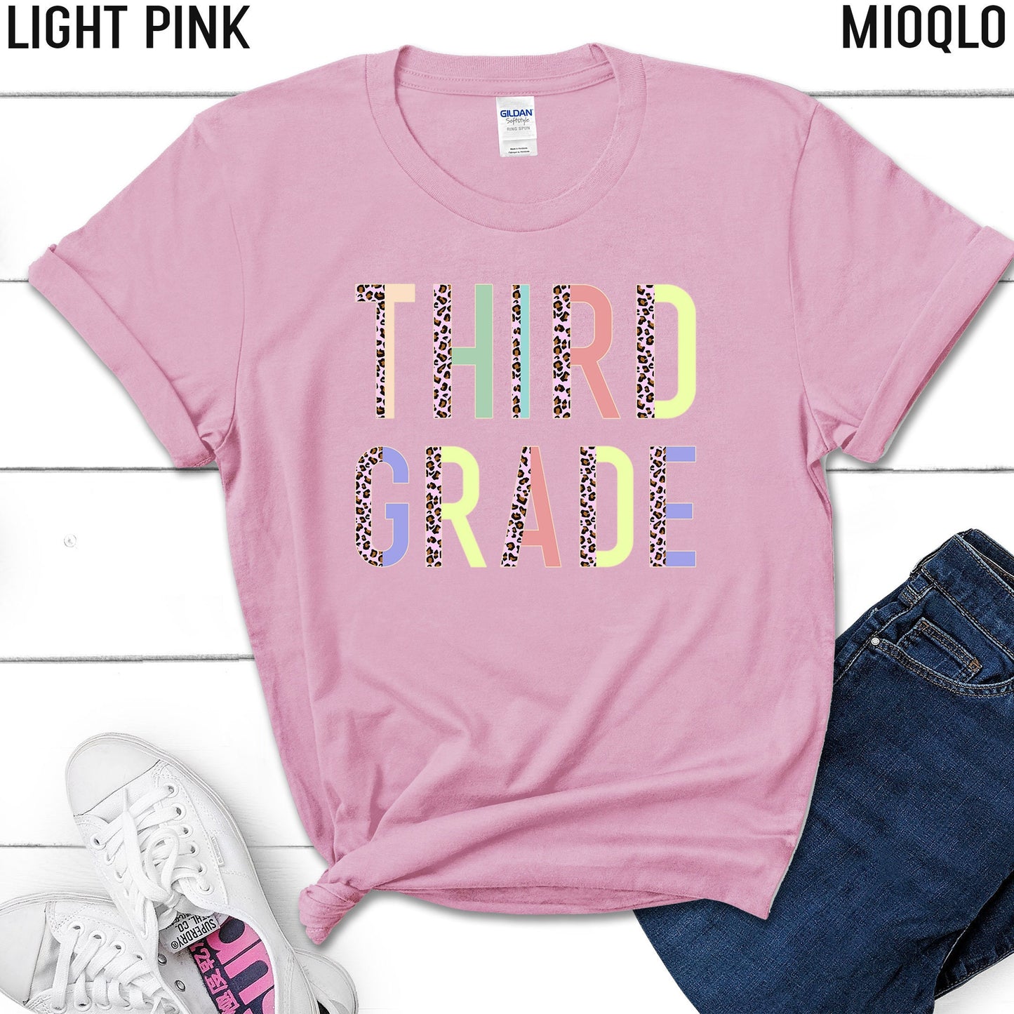 Fourth Grade Outfit, Half Leopard Cute, Hello 4th Grade shirt, First Day Of School Shirt, Back To School Tee, 3rd, 2nd, 1st Grade School Tee