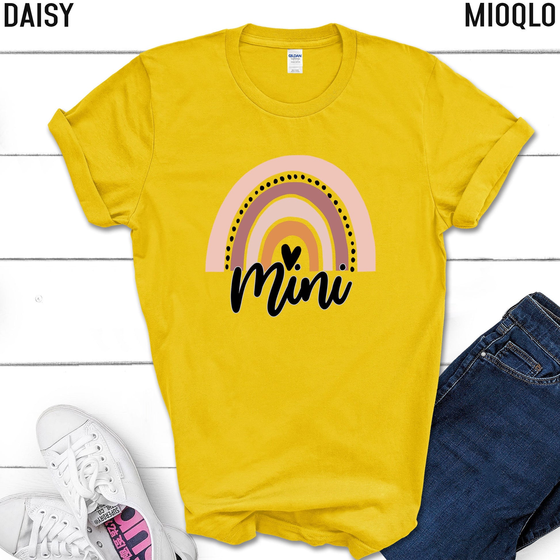 Custom Boho Rainbow Shirt, Personalized Name Rainbow Matching, Sister and Me, Cutie, Munchkin, Mini Shirt, Matching Rainbow Family Shirt