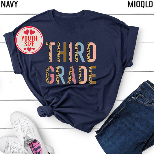 Third Grade Outfit, Half Leopard Cute, Hello 3rd Grade shirt, First Day Of School Shirt, Back To School Tee, 1st, 4th, 2nd Grade School Tee