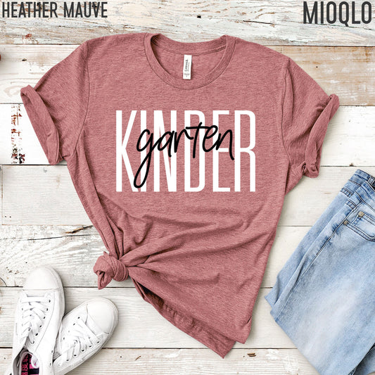 Kindergarten Teacher Shirt, Kinder Grade Teacher, Kinder Garten Team, Cute Teacher Tee, 2021 Grade Level, Elementary Teach School Spirit