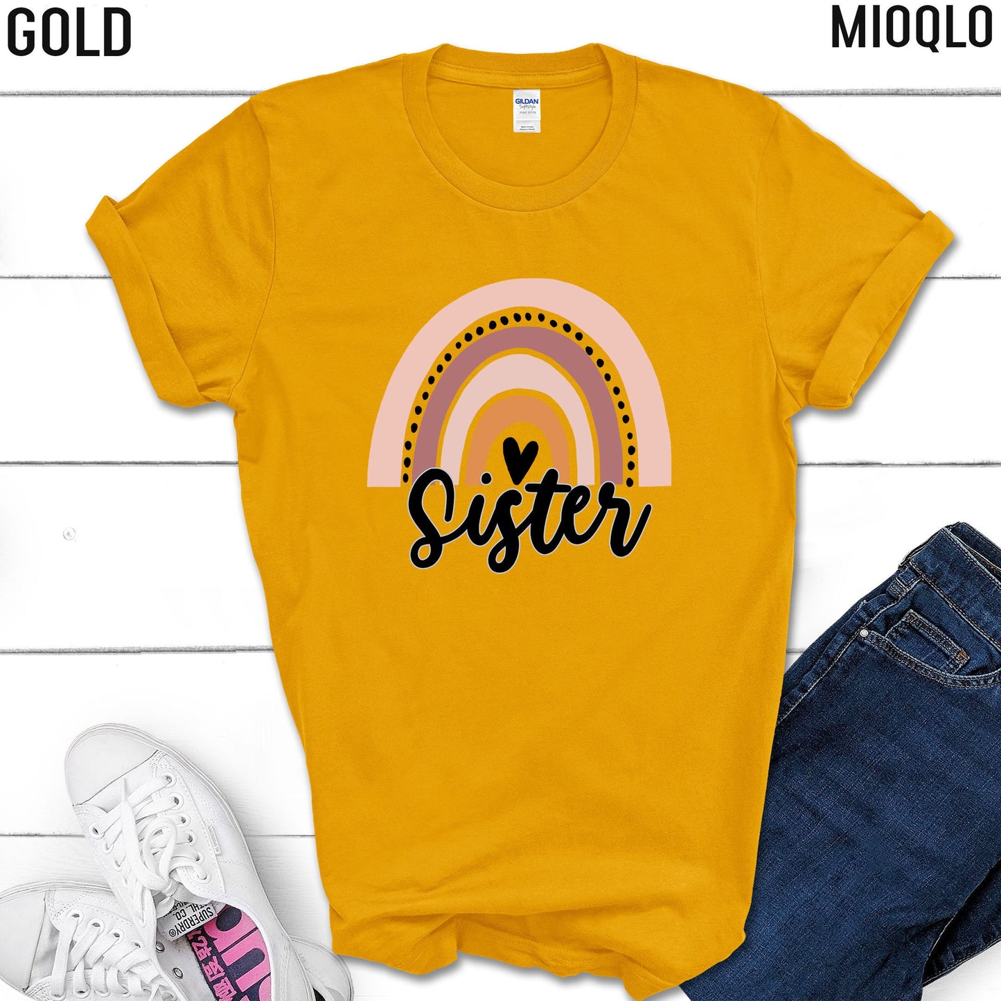 Custom Boho Rainbow Shirt, Personalized Name Rainbow Matching, Sister and Me, Cutie, Munchkin, Mini Shirt, Matching Rainbow Family Shirt