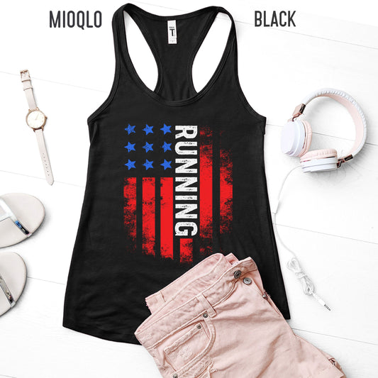Running Team USA Shirt, America Shirt, American Flag 2021, Unisex Comfy Tee, Vintage USA, Retro USA, Runner Run Milestone Marathon Tank Top