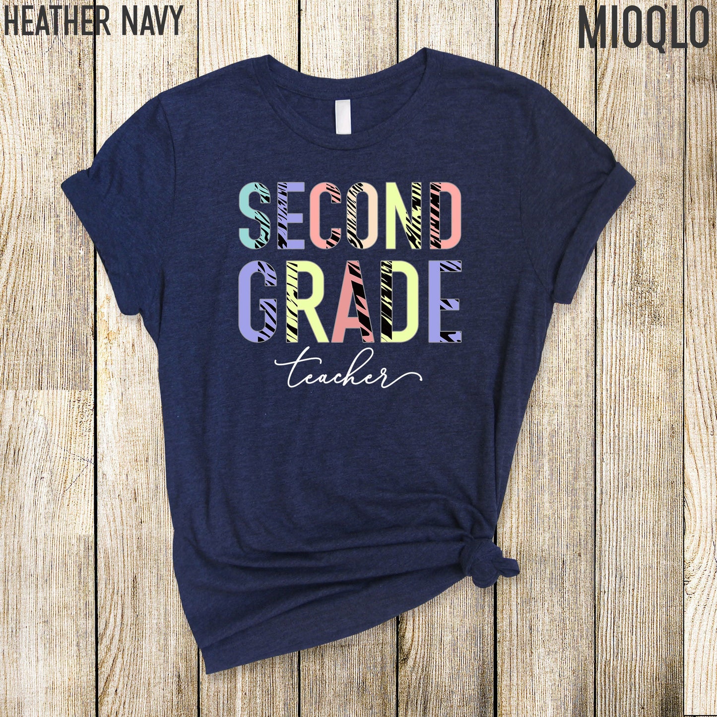 SECOND Grade Neon Tiger Teacher Shirt, 2nd Grade Leopard Teacher Tee, Second Grade Level Teacher Gift, 2nd Grade School Team Tribe Crew Tee