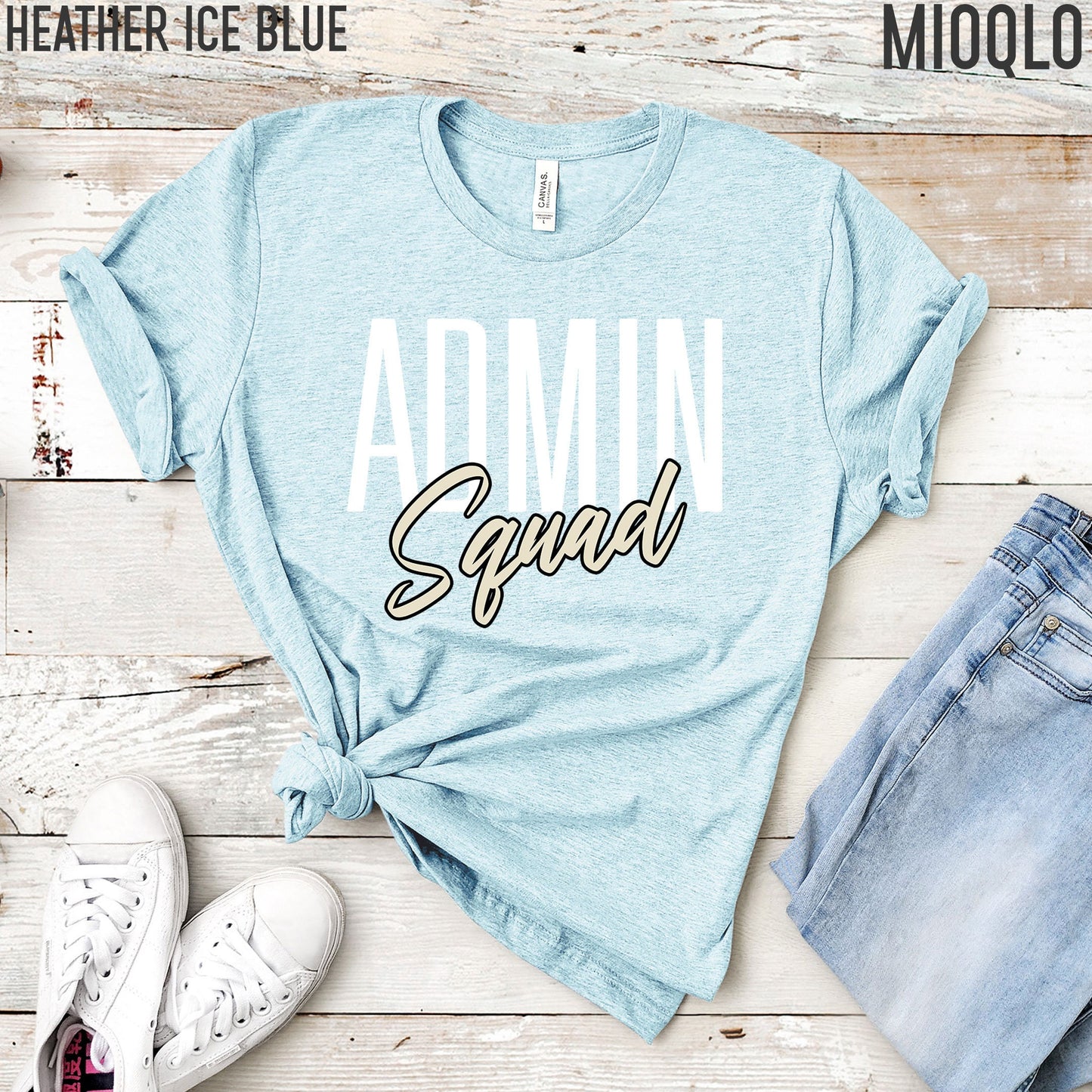 Admin Squad T-shirt, Matching Office Staff Tee, Secretary Staff Office Administrative Tank, Unisex Comfy Clothing For Summer, School Office