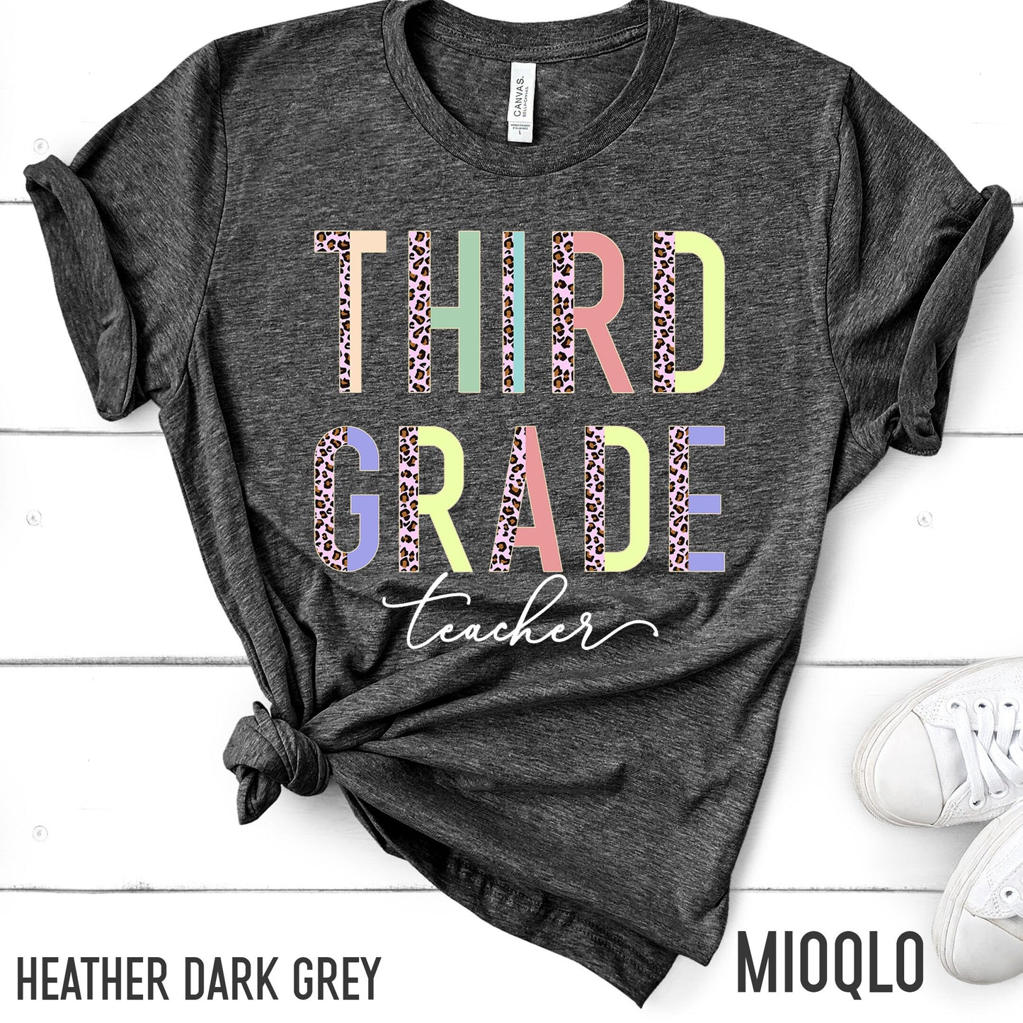 Third Grade Teacher, 3rd Grade Teacher Shirt, Grade Level Shirts, Half Pink Leopard Teacher Tee, Third Grade Squad Tribe Crew, Teacher Tee