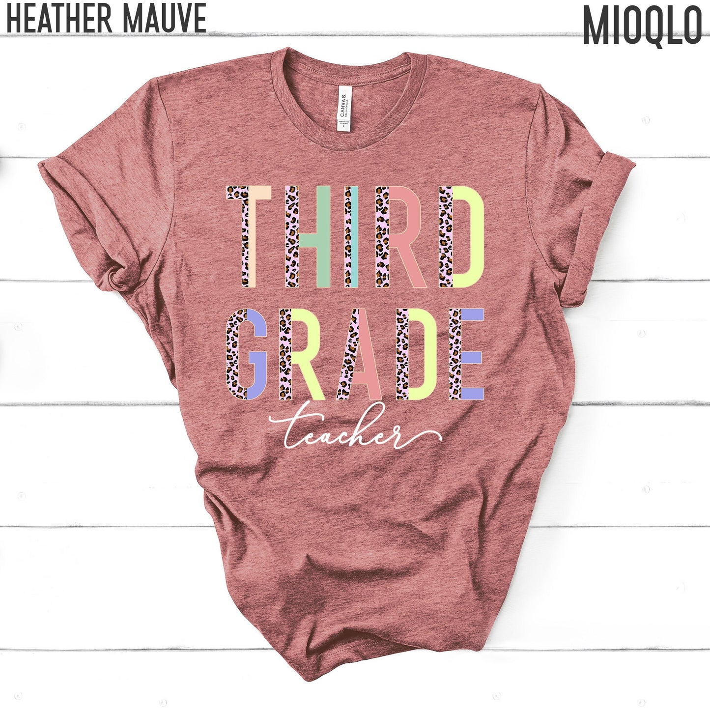 Third Grade Teacher, 3rd Grade Teacher Shirt, Grade Level Shirts, Half Pink Leopard Teacher Tee, Third Grade Squad Tribe Crew, Teacher Tee