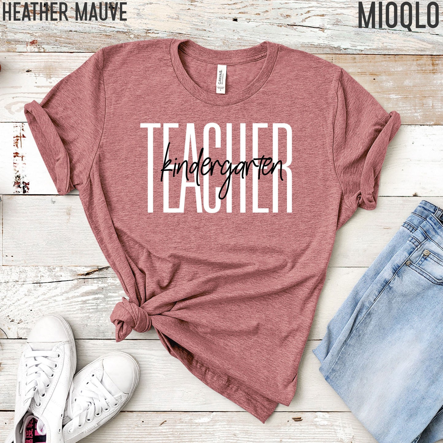 Kindergarten Teacher Shirt, Kinder Teacher Team, Cute Teacher Tee, 2021 Grade Level, Little Kids Children Elementary Teach School Spirit Tee