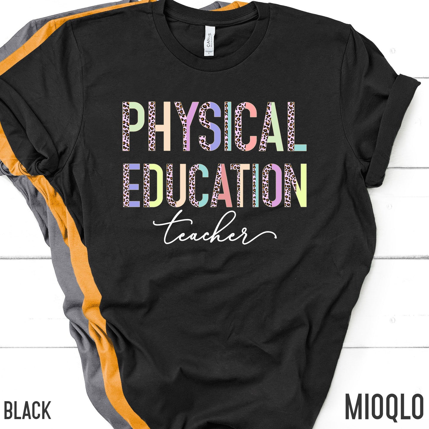 Physical Education Teacher, PE Teacher Shirt, Grade Level Shirts, Half Pink Leopard Teacher Tee, Second Grade Squad Tribe Team Gym Athletic